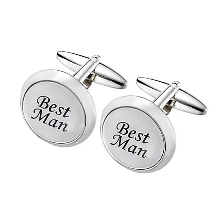 Best Man Stainless Steel Wedding Cufflinks - SC93 - Click Image to Close